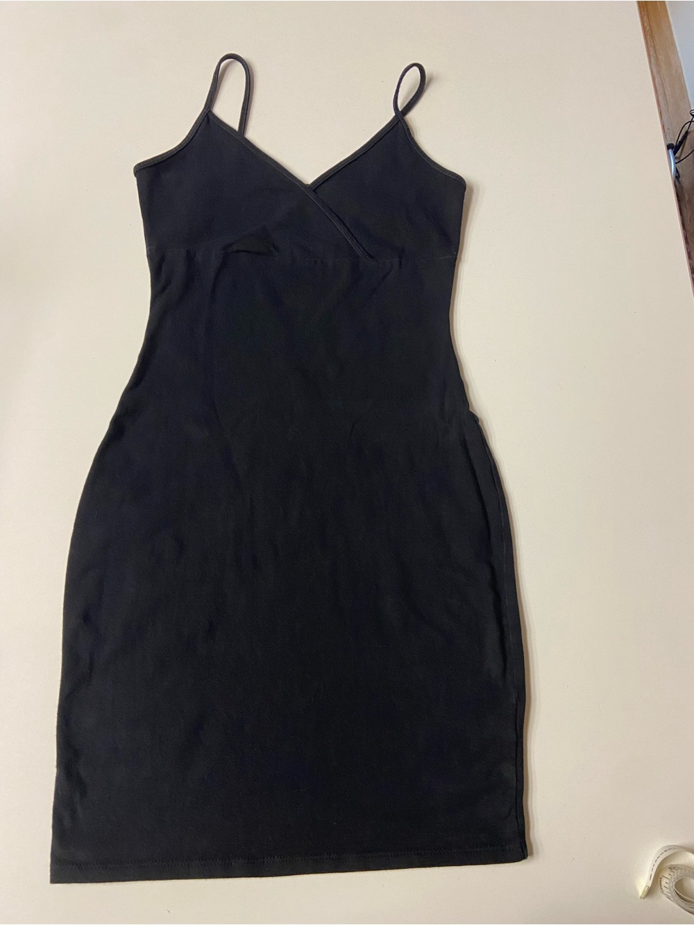 Wild Fable Black Mini Dress Bodycon Form-Fitting V-Neck gently worn size XS